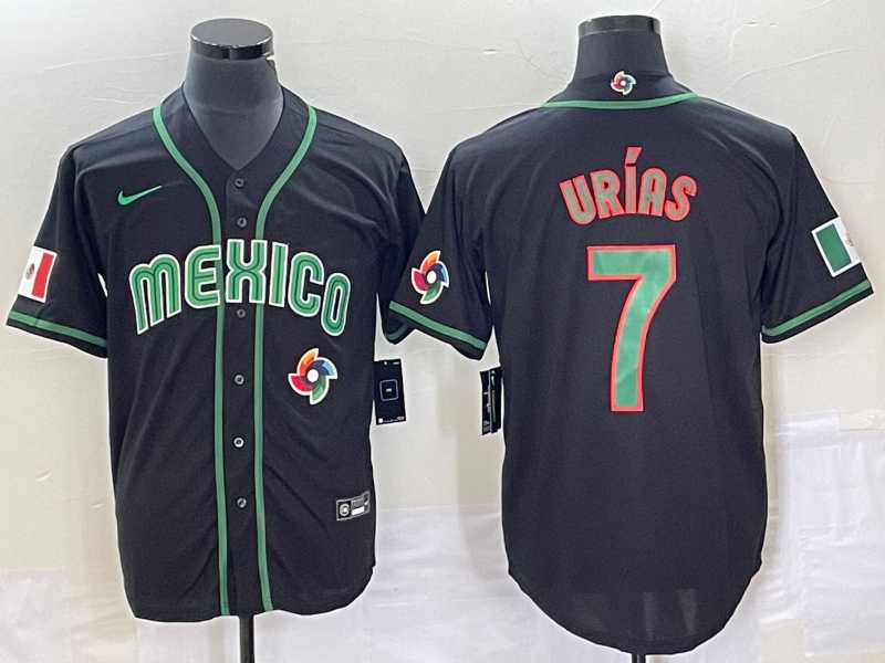 Men's Mexico Baseball #7 Julio Urias 2023 Black World Classic Stitched Jersey1,We sell and wholesale Men's Mexico Baseball #7 Julio Urias 2023 Black World Classic Stitched Jersey1 on line form chian!